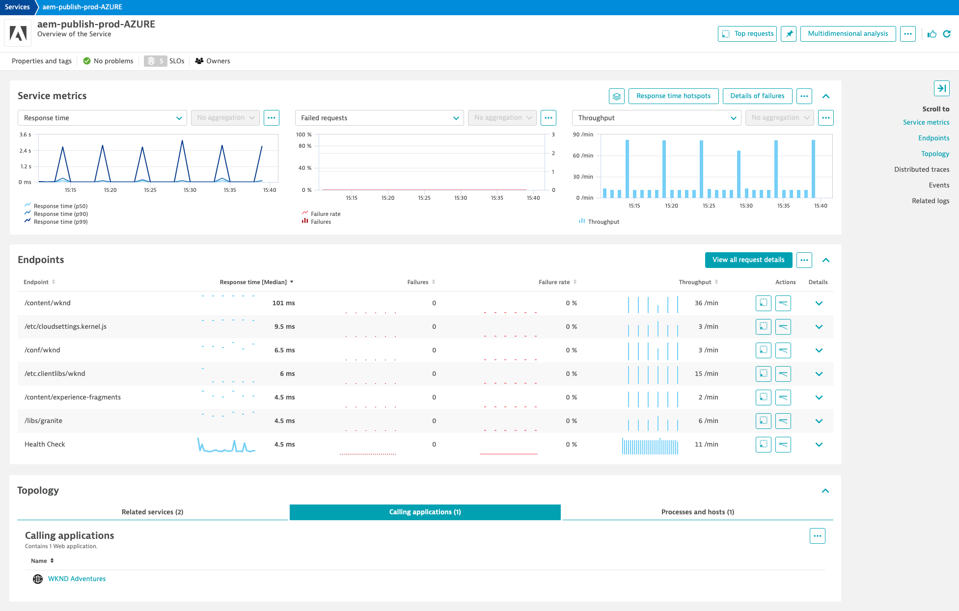 AEM author and publisher service performance