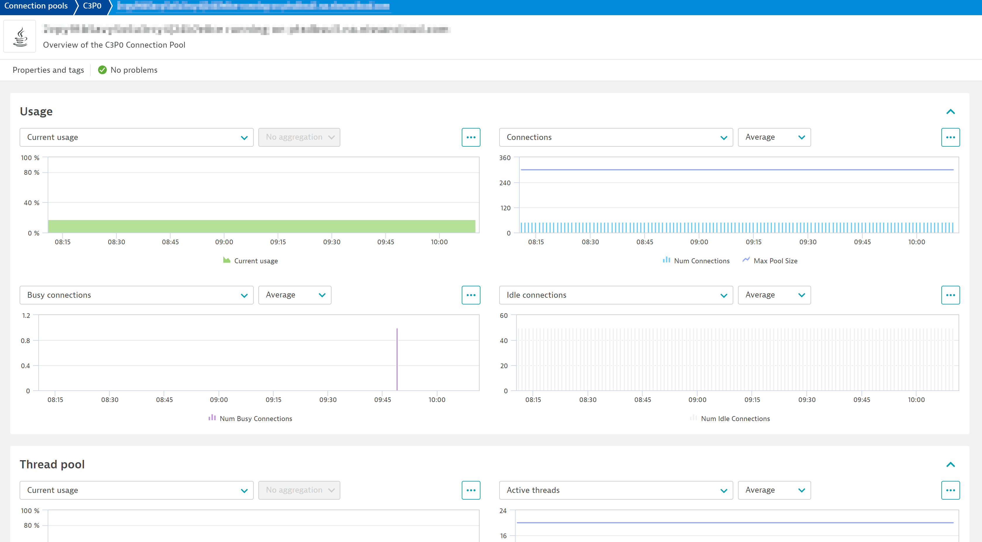 Get insights into a specific connection pool thanks to the granularity of the metrics and their segregation into the new generic entities generated by the extension automatically.