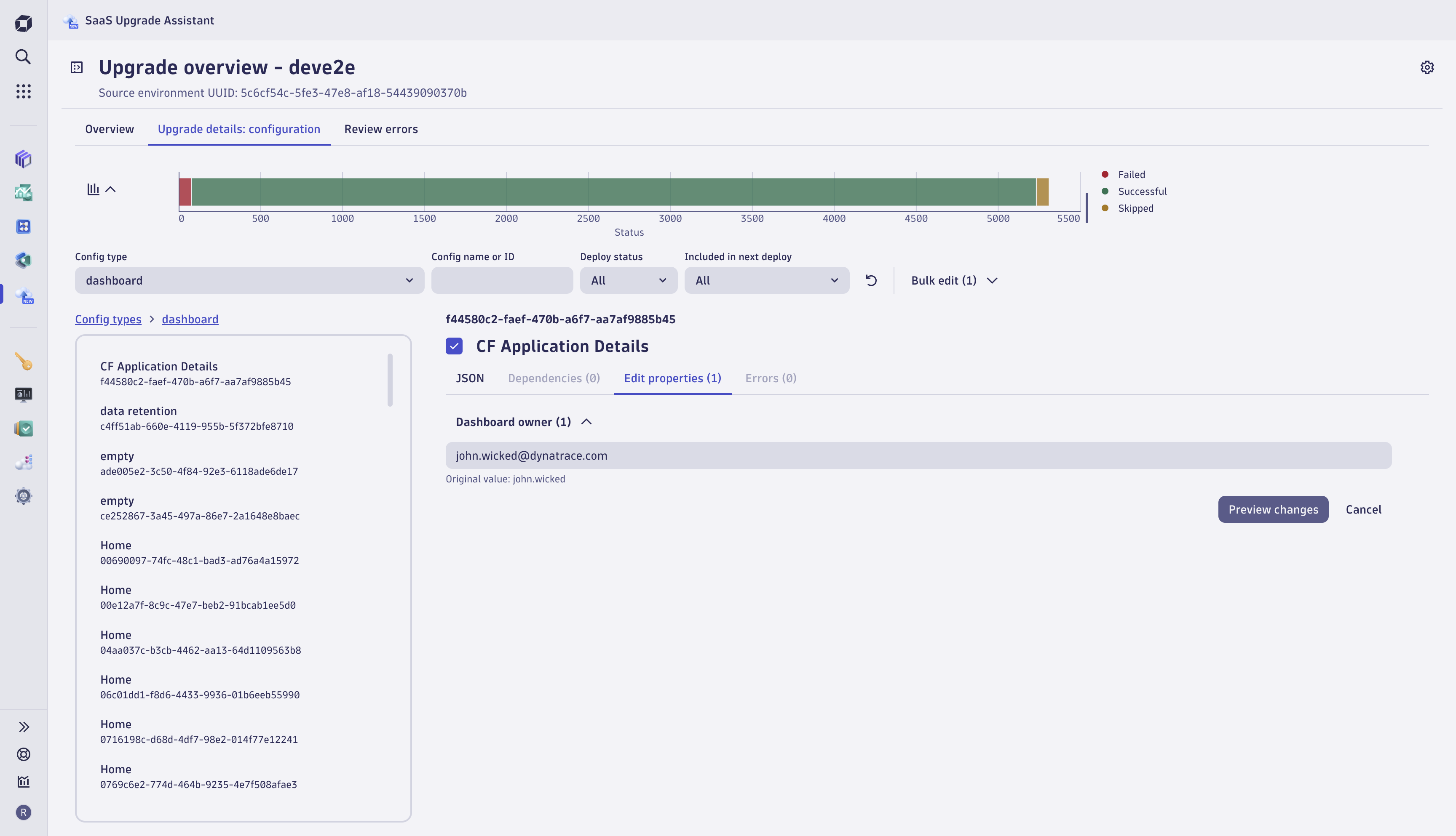 Users can update all dashboard owners to match new user identifiers in the new SaaS environment. Preview mode allows one to verify the migration configuration.
