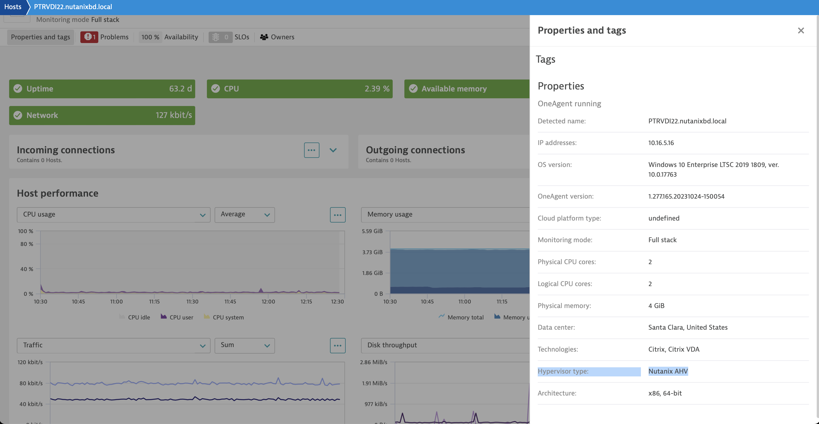 Nutanix guest OS screen highlighting virtualization technology awareness.