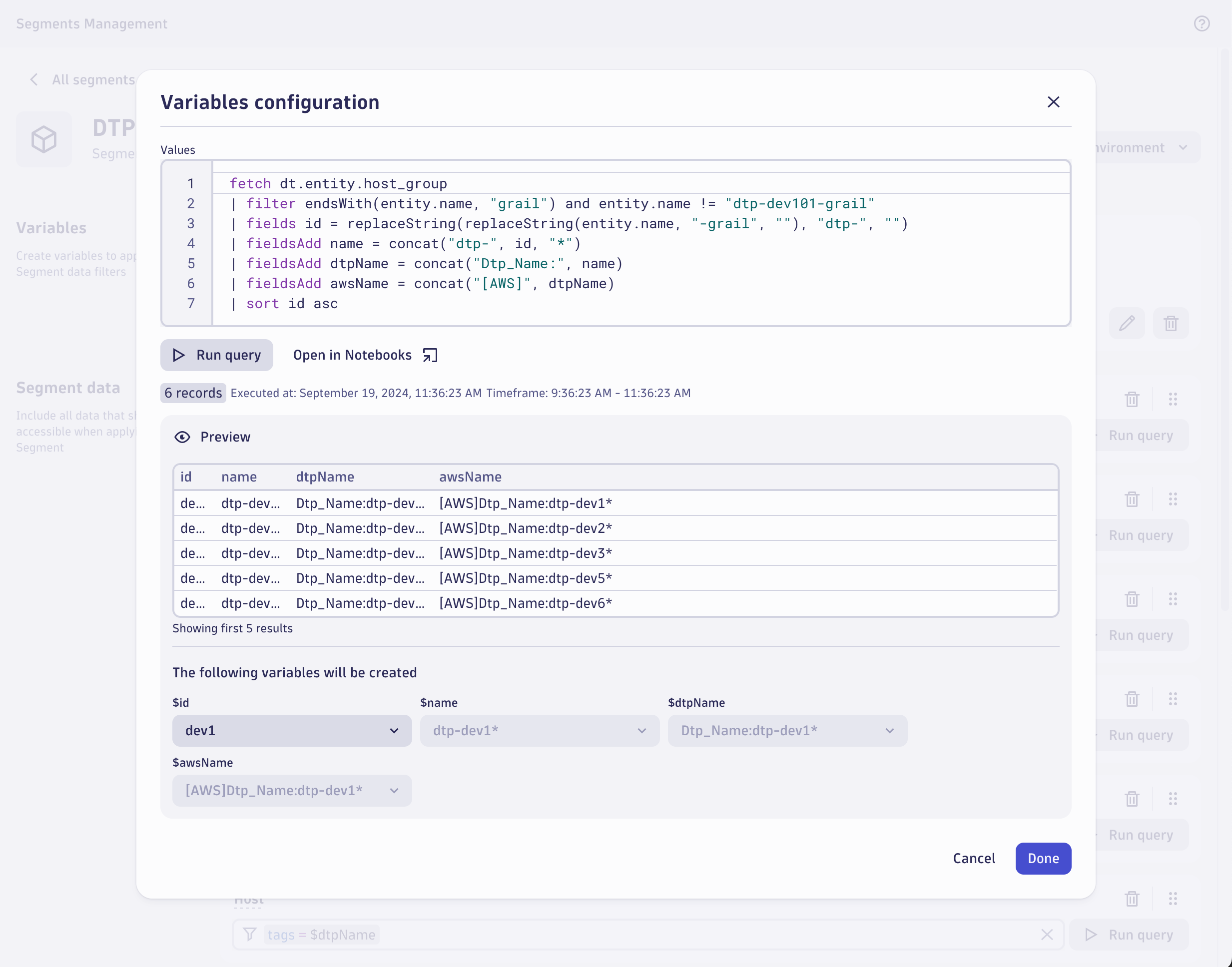 Use dynamic variables to deduplicate required segments