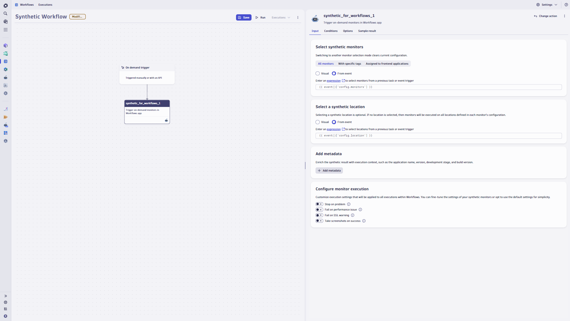 Create a reusable workflow by extracting a list of monitors and their execution locations from incoming events.