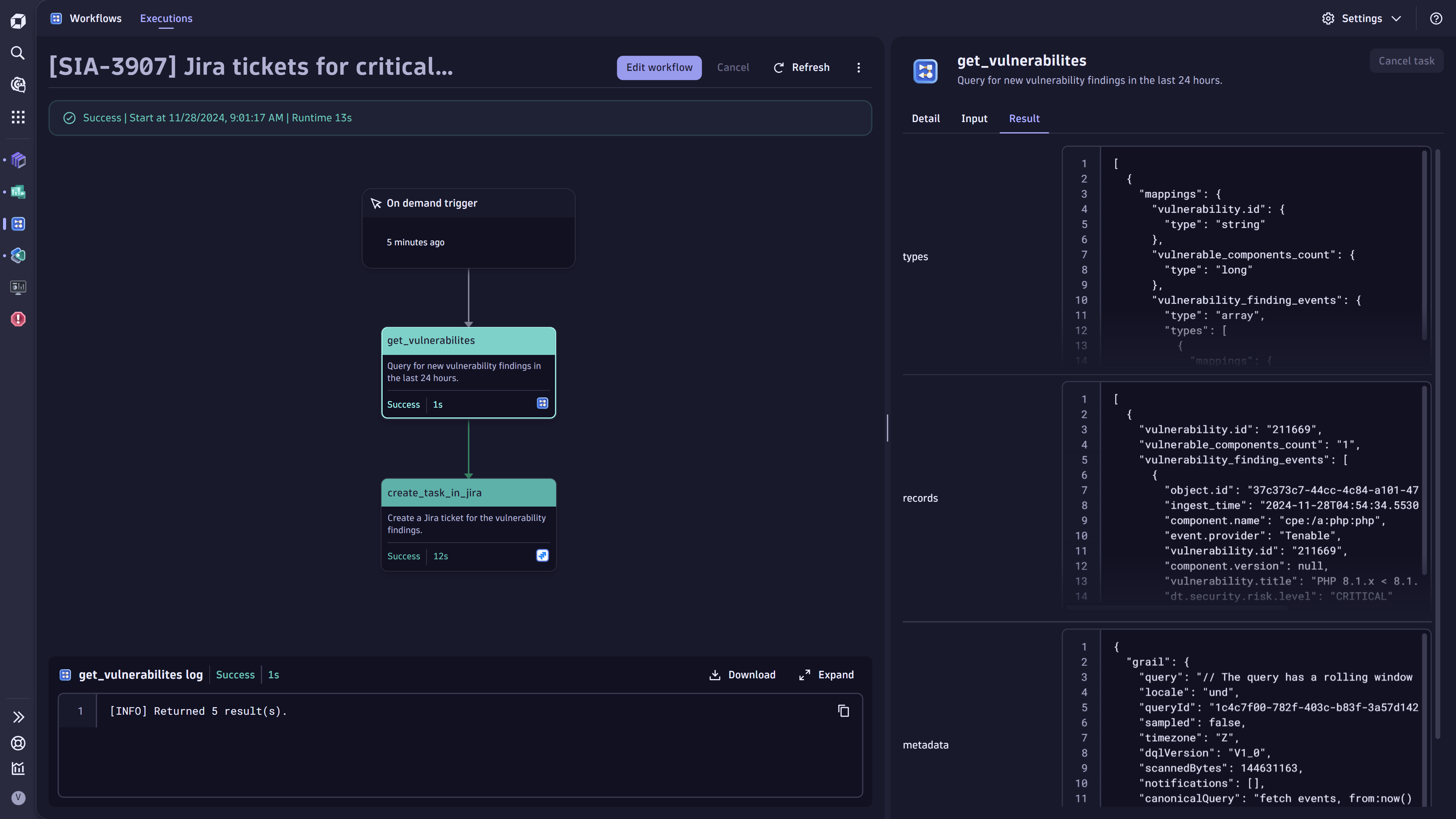 Sample workflow