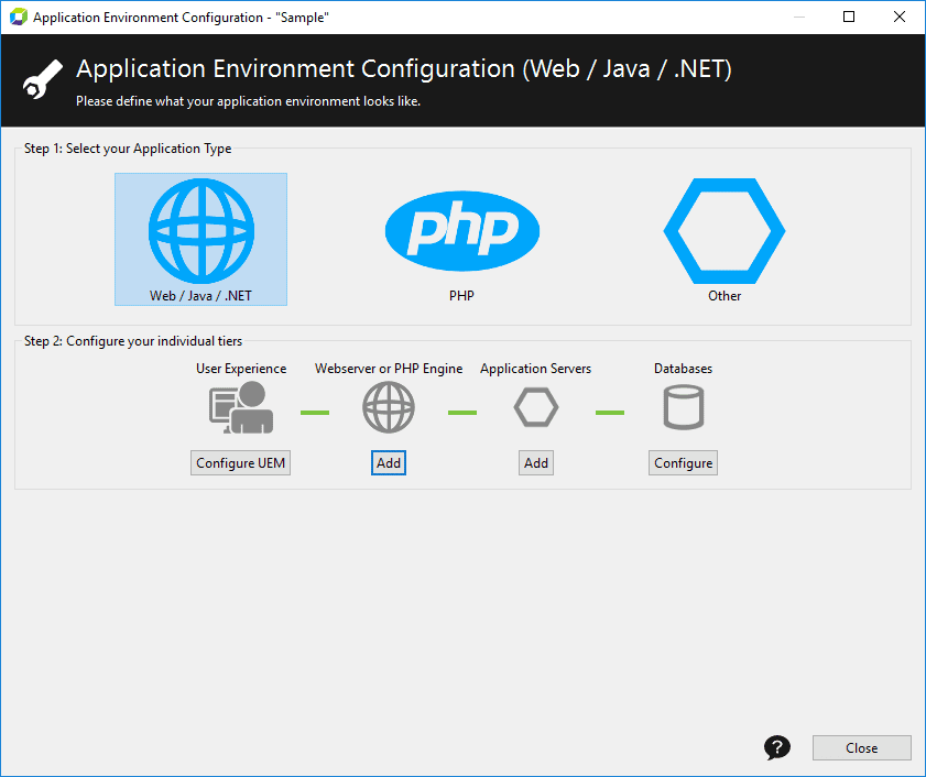 Select application type