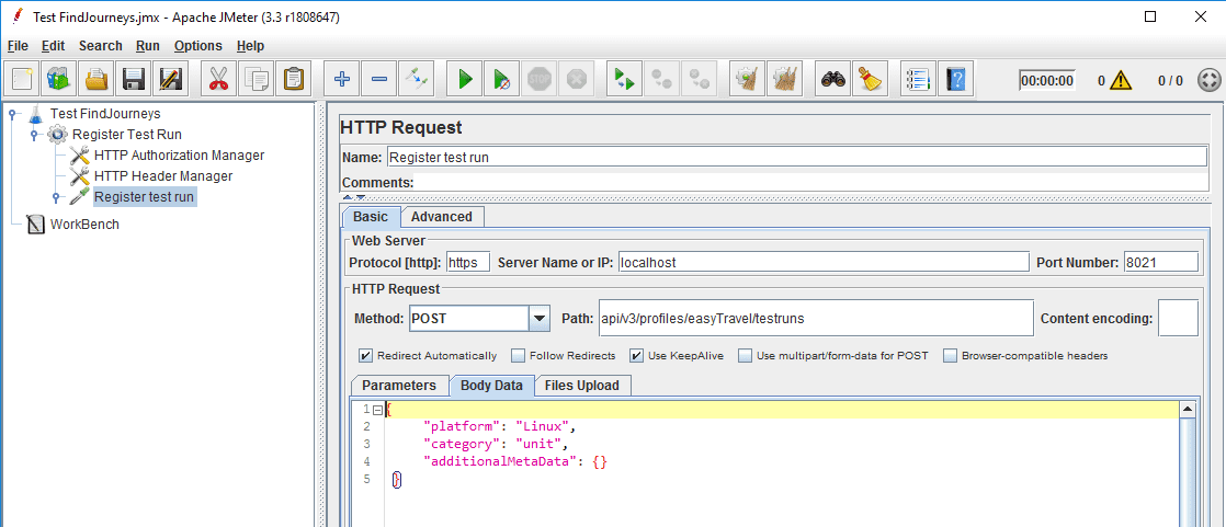 Configure the POST request
