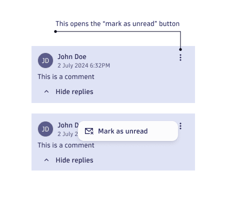 Business Insights unread comments