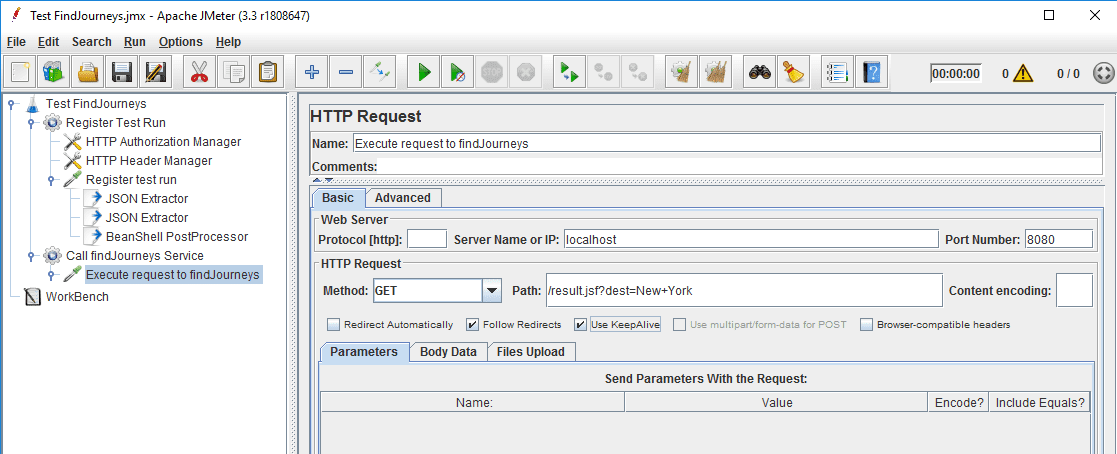 Configure call to findJourneys