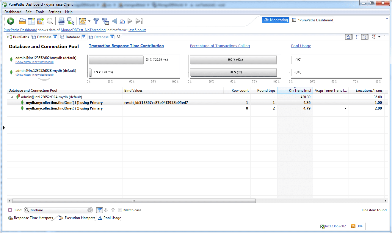 Database dashlet with bind values