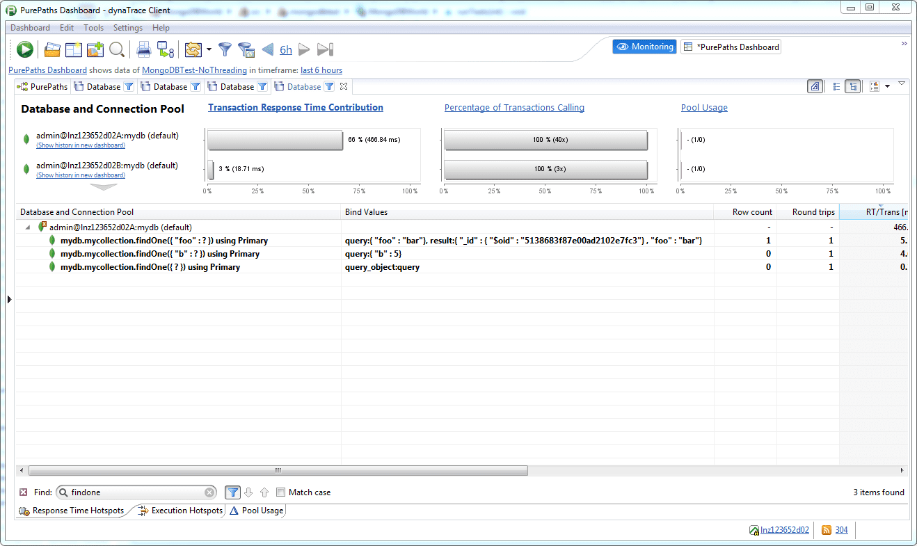 Database dashlet with bind values
