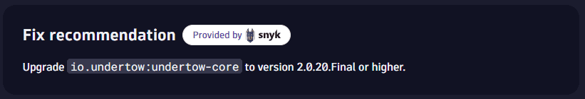 Fix recommendations from snyk