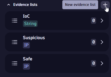 create new evidence list