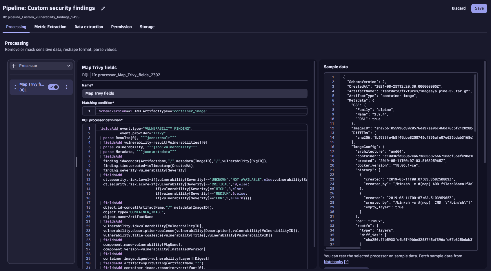 config dql processor