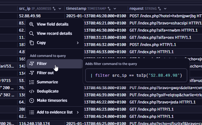filter by IP value