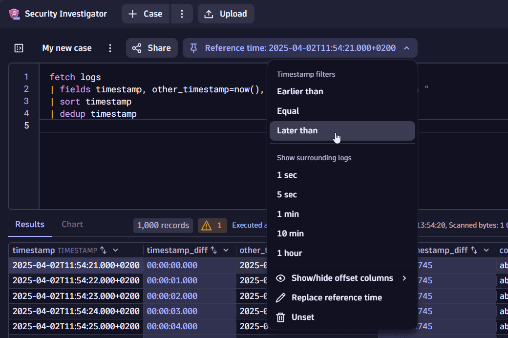 filter by reference time