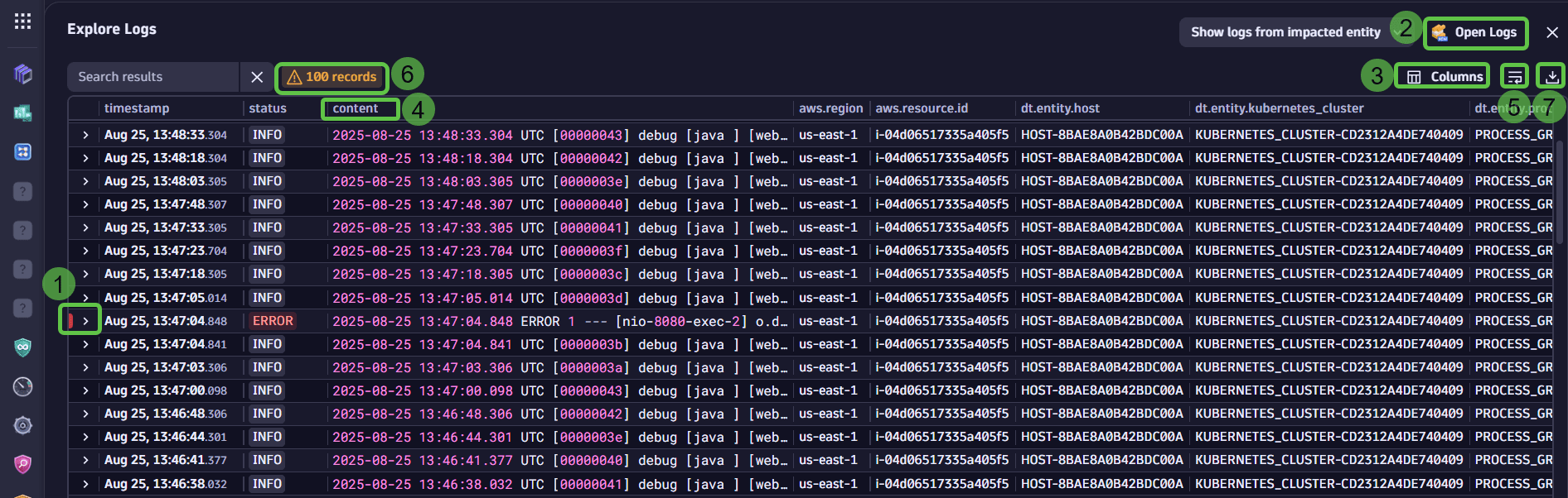 navigate logs