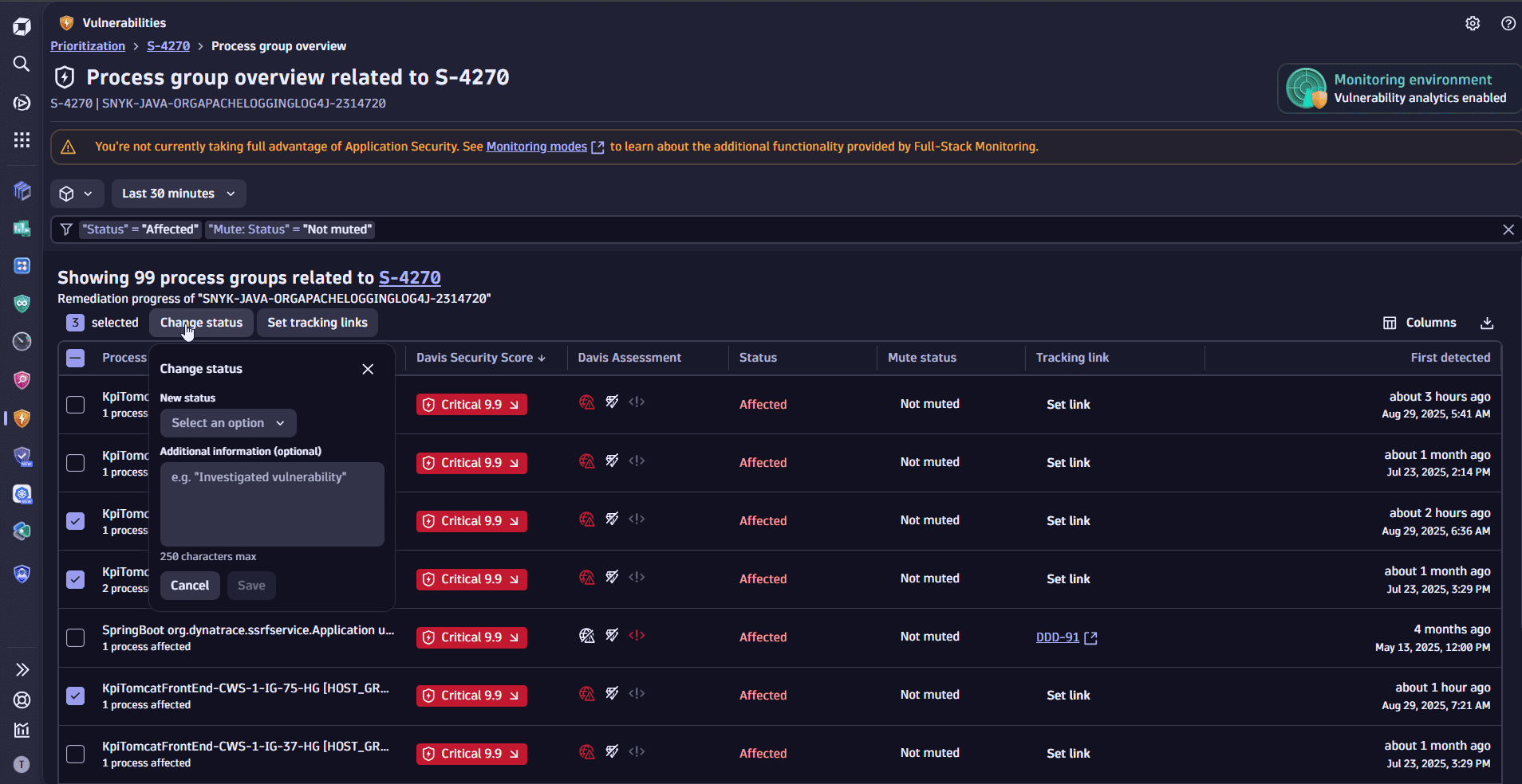 change status in bulk