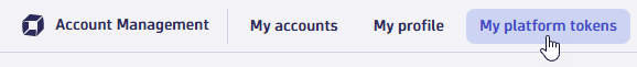 Account Management: My platform tokens