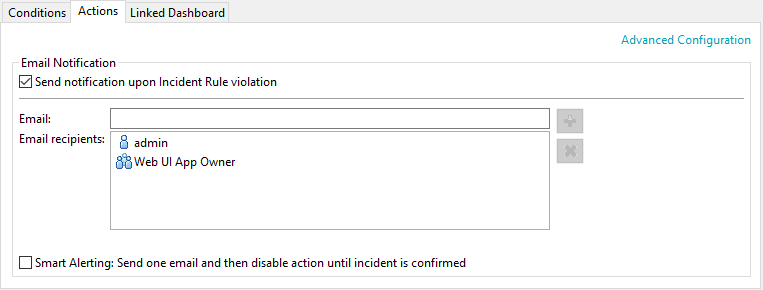 Actions - Basic configuration