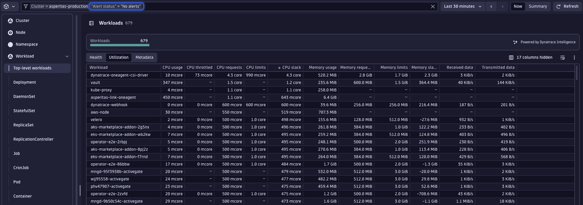 Add a filter in the Kubernetes app