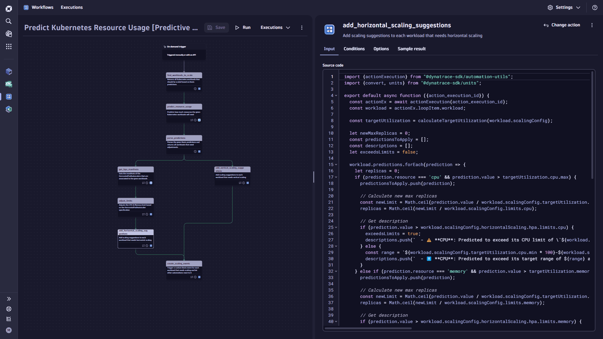 Use case: Predictive Autoscaling for Kubernetes Workloads - Predict Kubernetes resources usage workflow - add horizontal scaling suggestions task