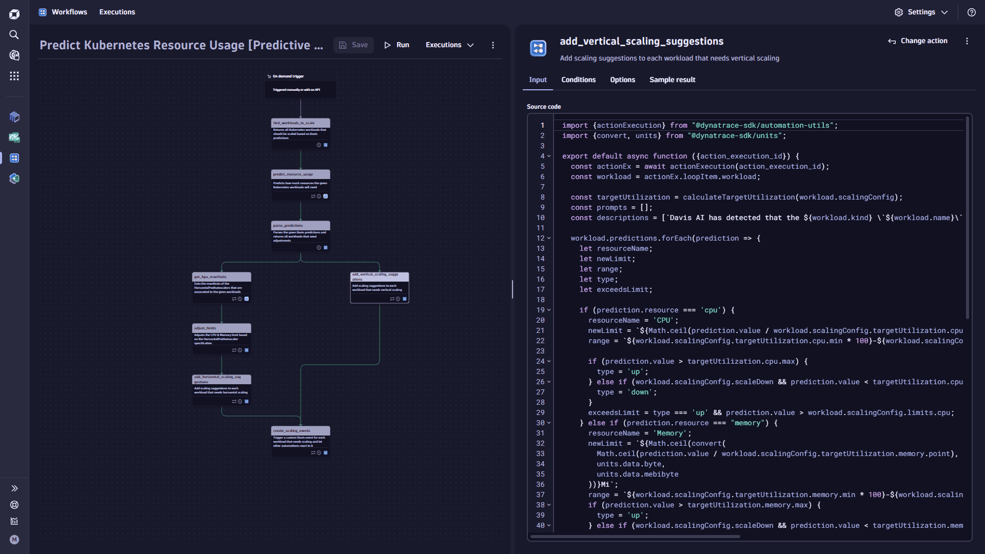 Use case: Predictive Autoscaling for Kubernetes Workloads - Predict Kubernetes resources usage workflow - add vertical scaling suggestions task