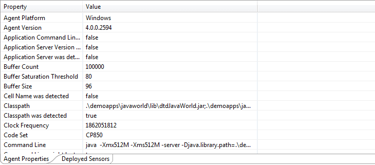 Agent Properties Tab