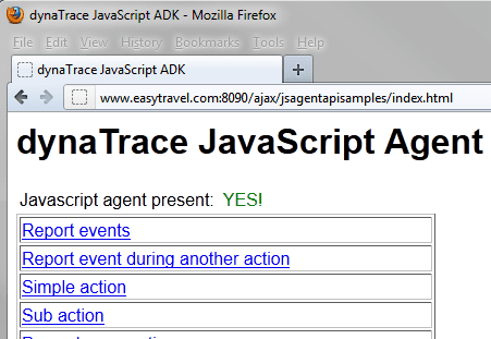 JavaScript ADK Index Page