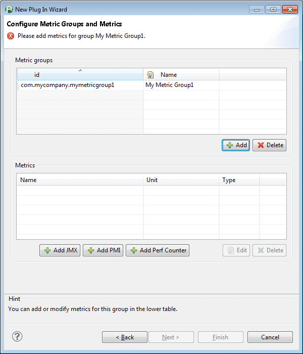 Configure Agent Metric Groups and Metrics