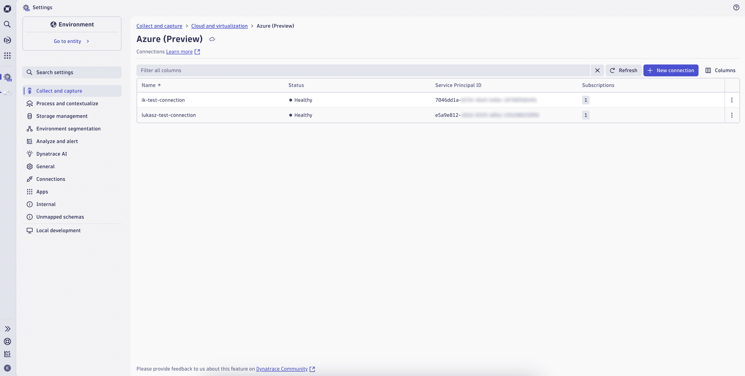 Azure (Preview) Settings app