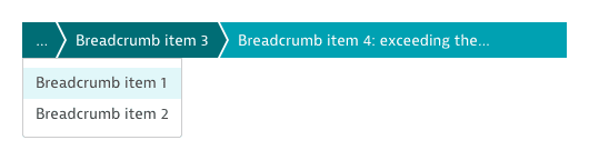 Breadcrumb items grouped together expanded