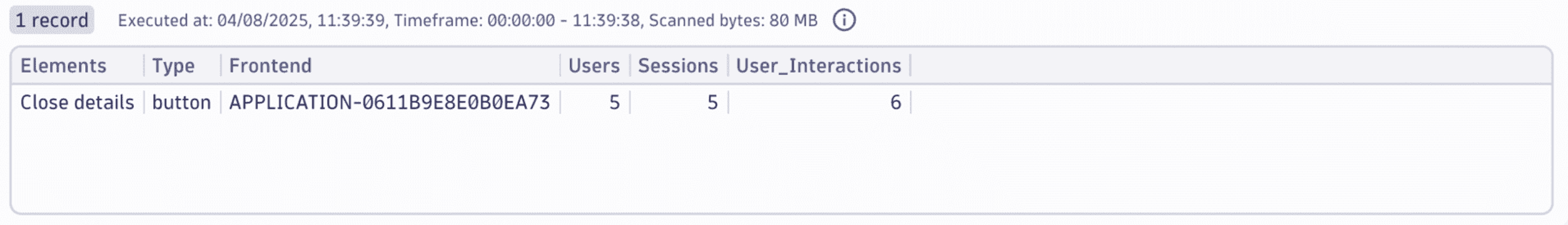 How many times a user clicks a button - DQL query