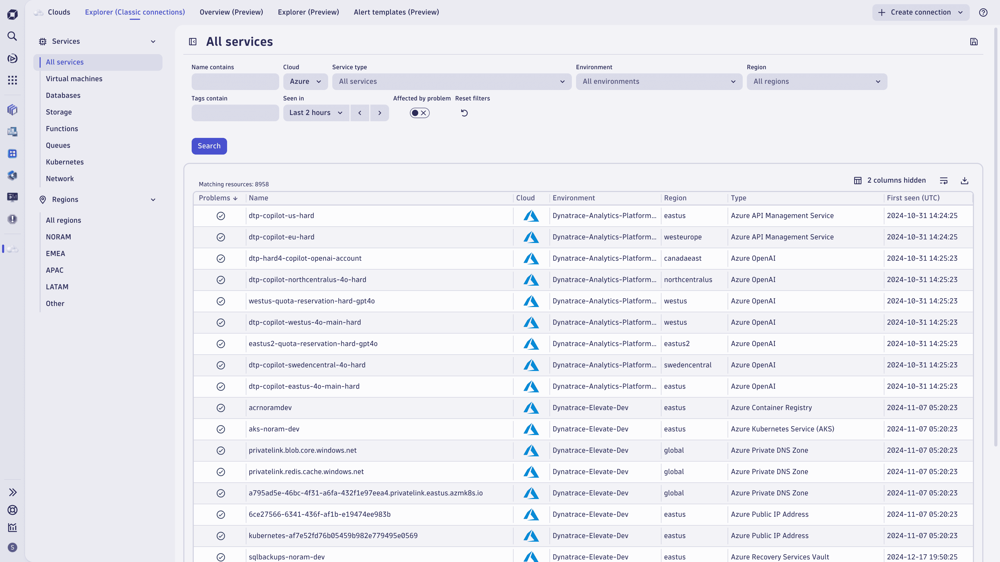 Clouds app - Explorer (Classic connections)