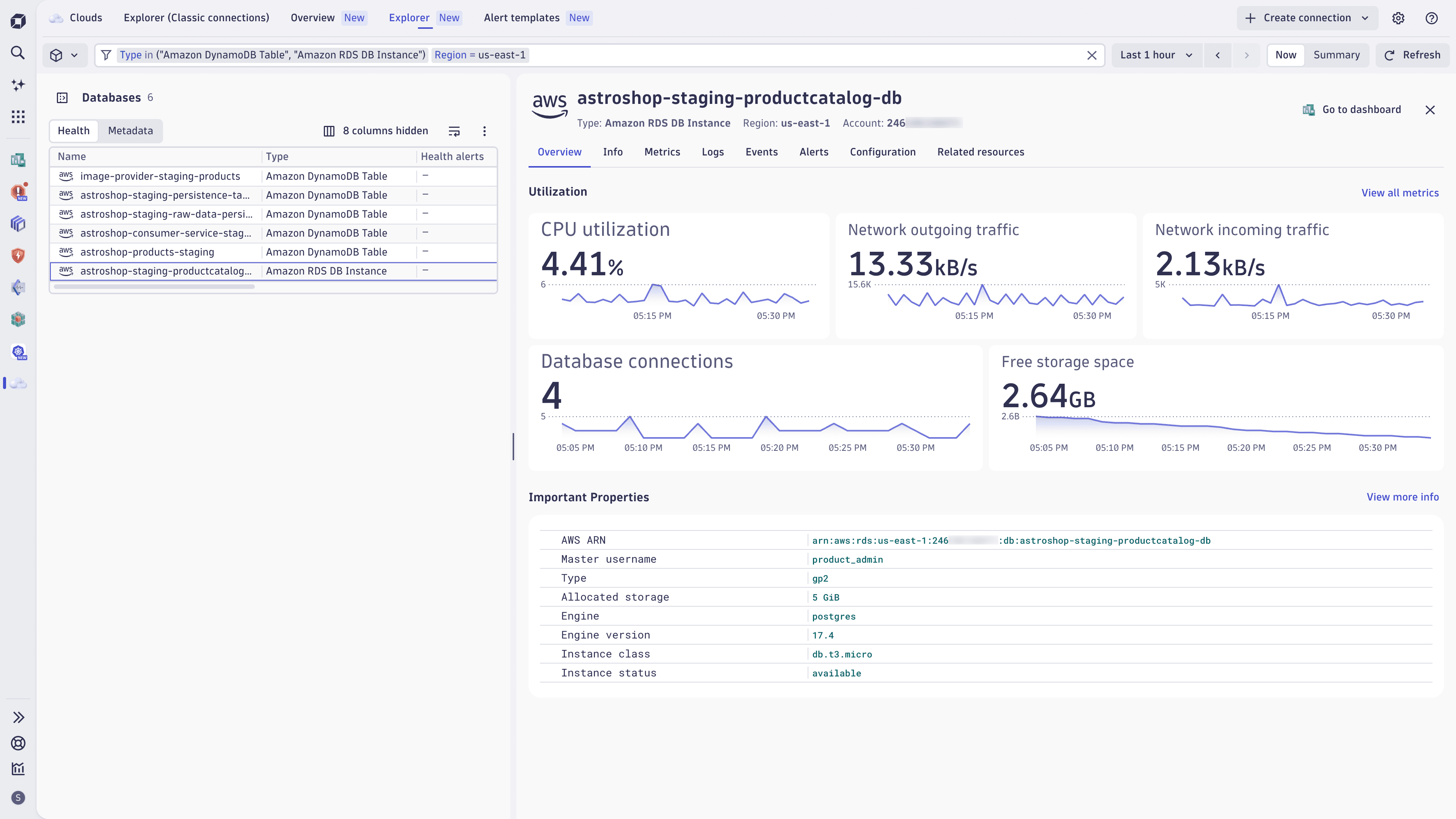 Clouds app | Explorer - details view