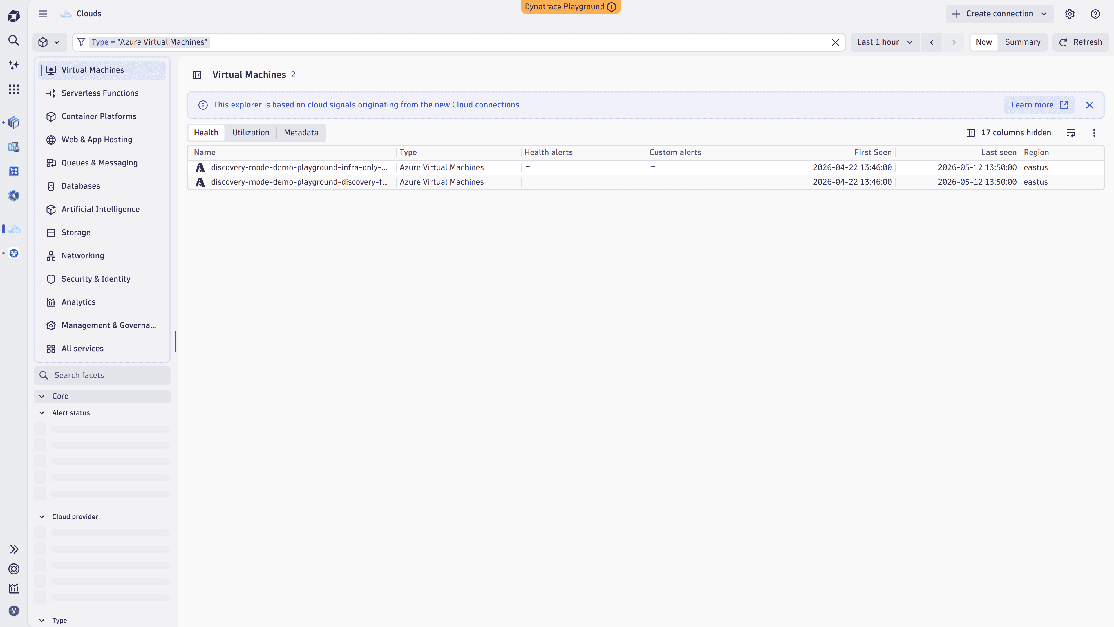 Filter bar applied to the Explorer view in the Clouds app.