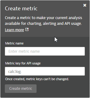 Create metric panel for Log Monitoring