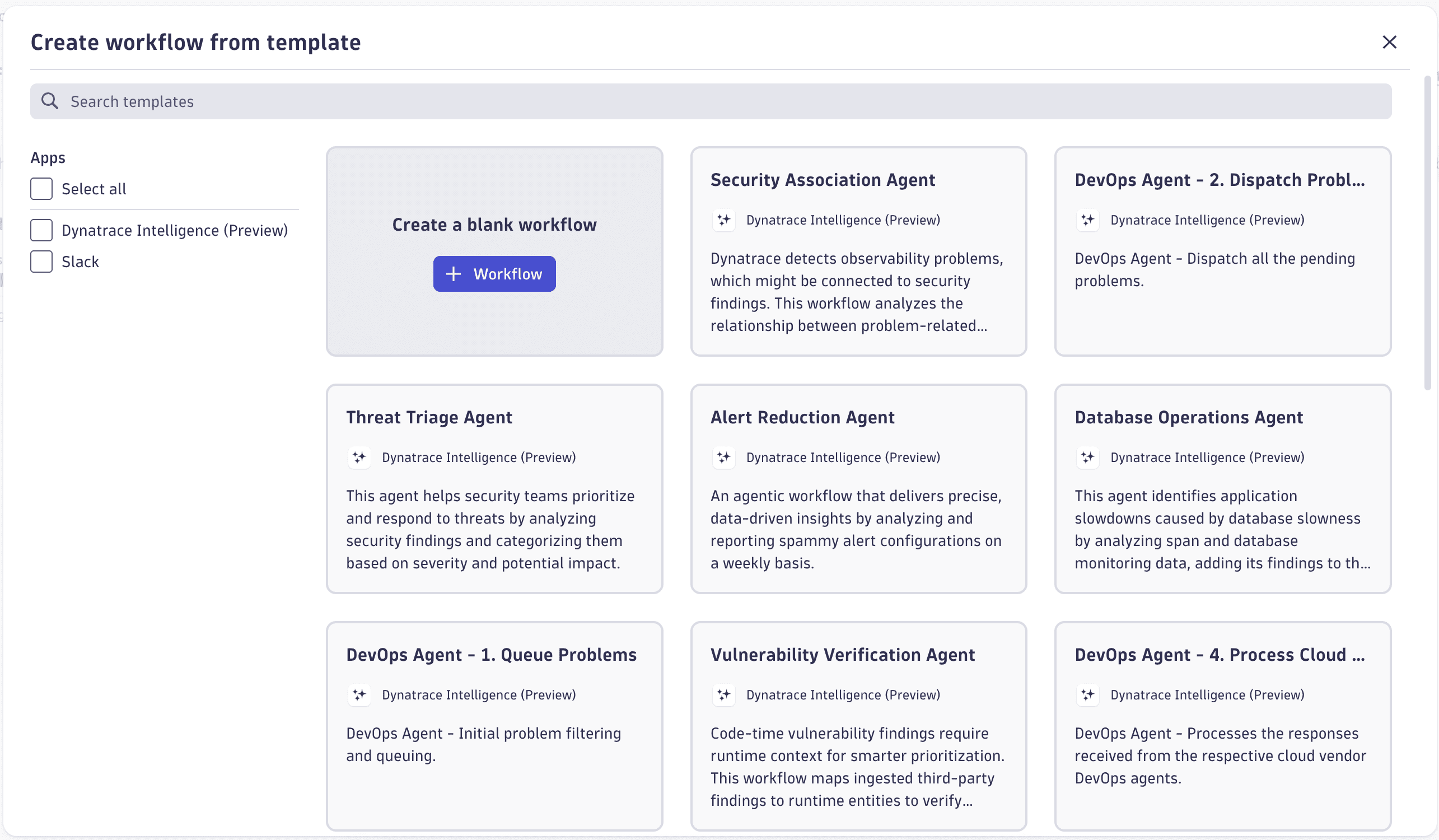 Workflows | Create workflow from template