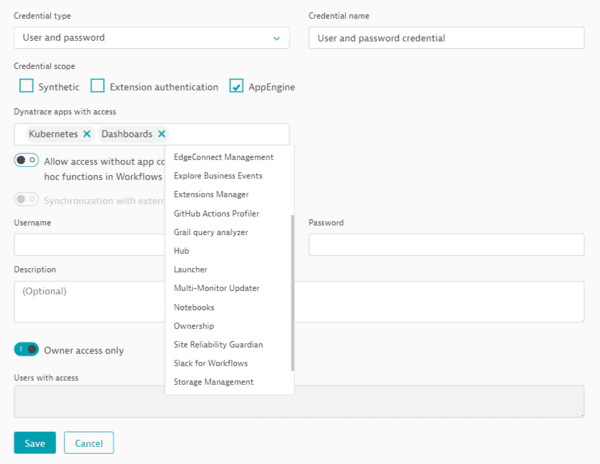 Credential vault — Dynatrace Docs