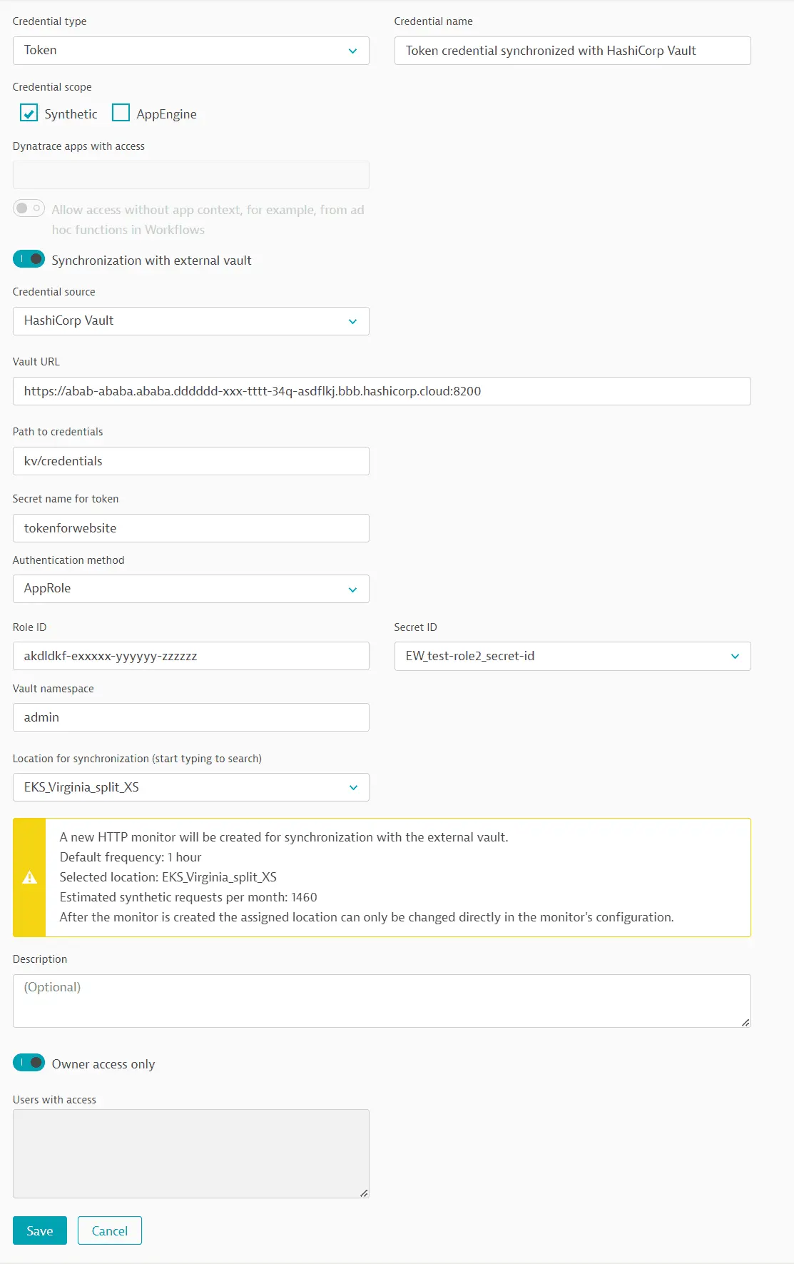 Set up HashiCorp AppRole synchronization - token