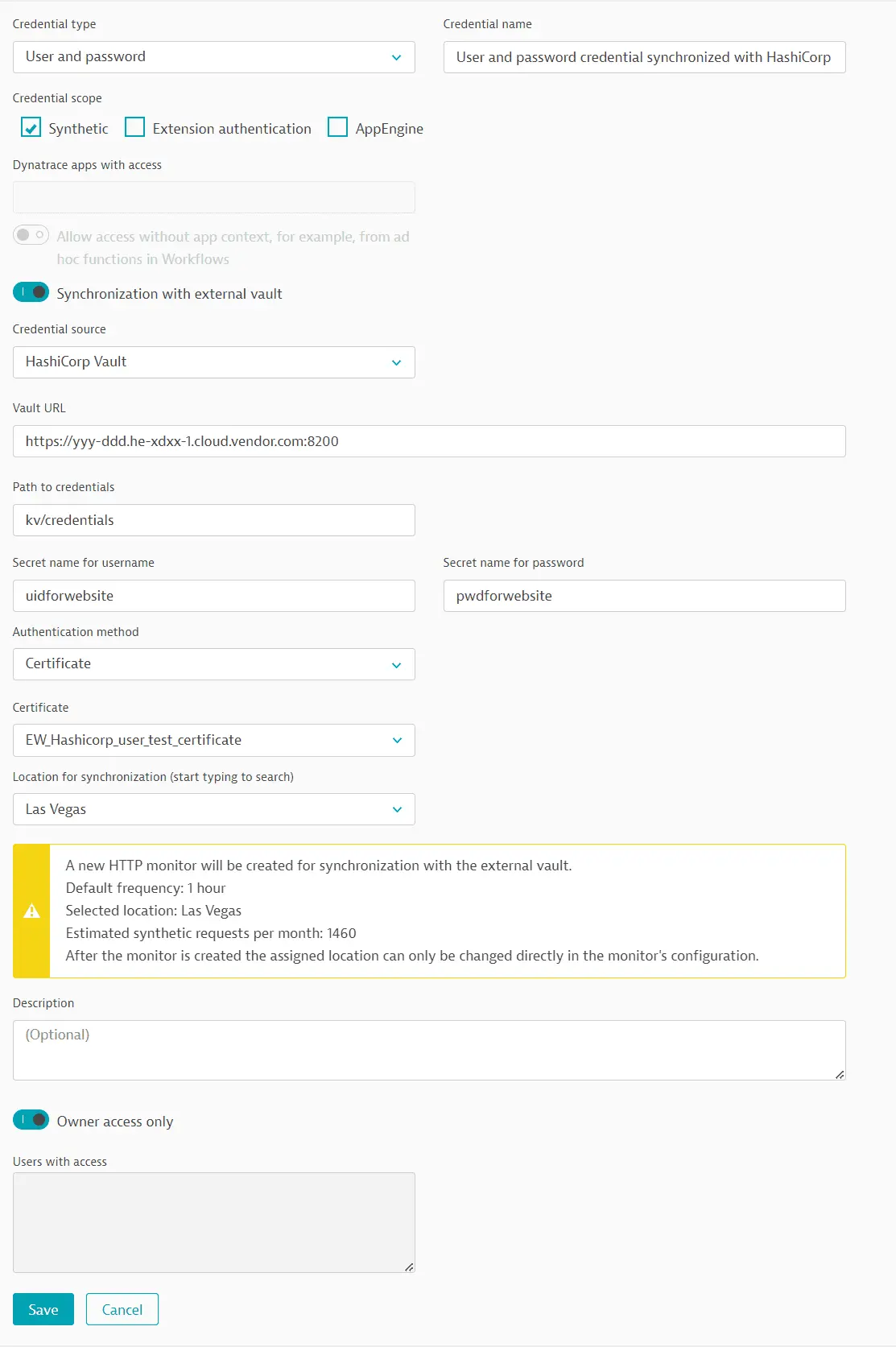 Set up HashiCorp certificate synchronization - UID