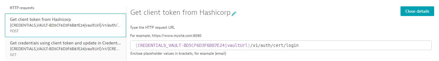 HashiCorp certificate request 1 URL