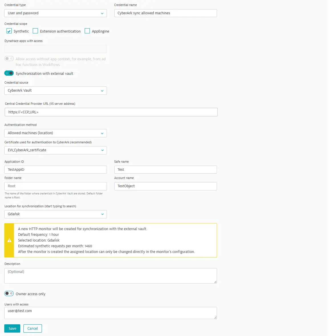 Set up CyberArk synchronization - allowed machines