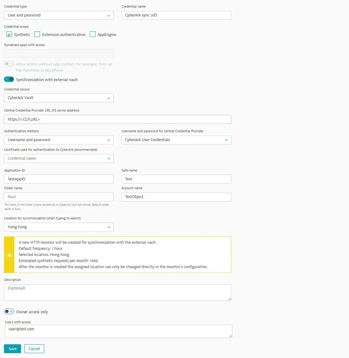 Set up CyberArk synchronization - UID