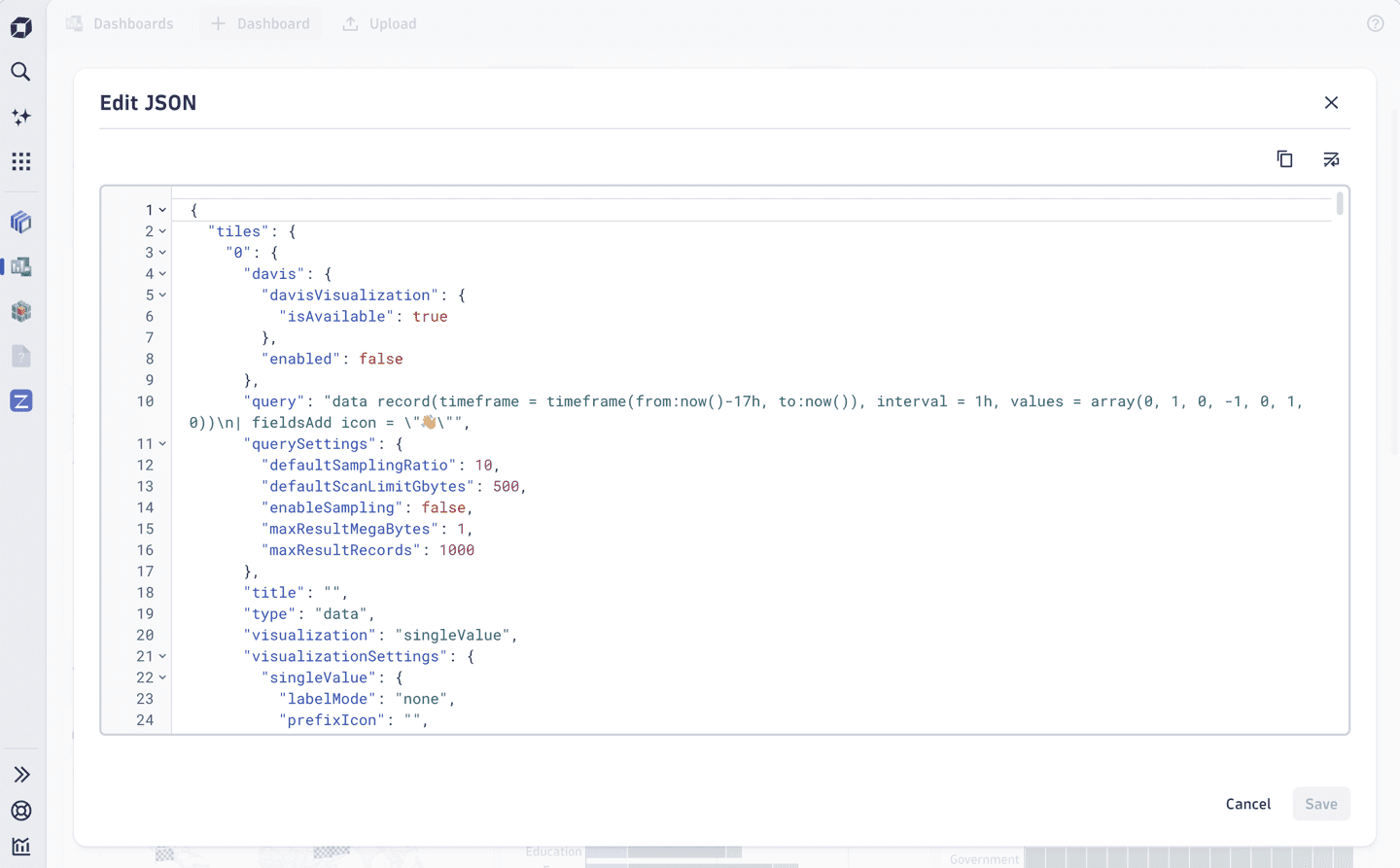 Edit JSON editor