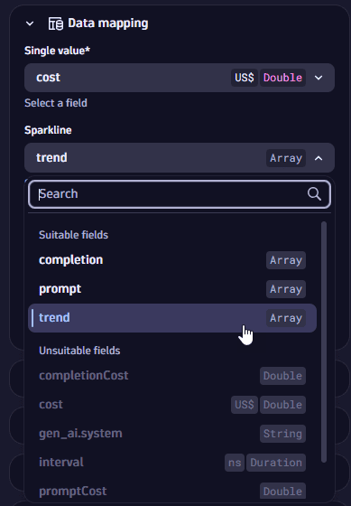 Example data mapping: single value