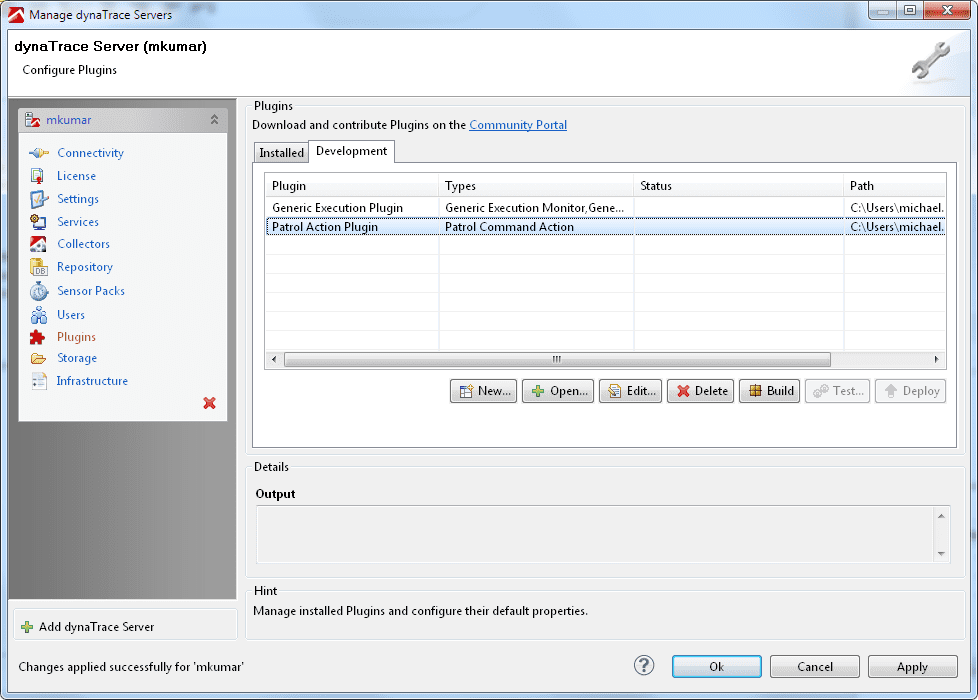 Plugin Development Tab