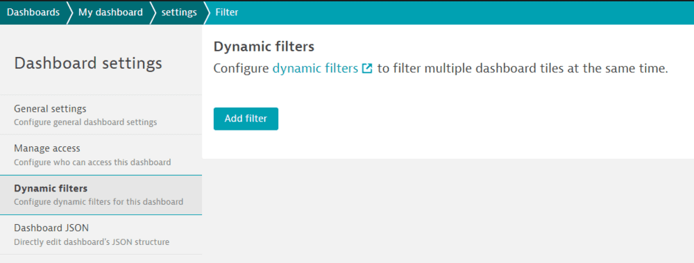 Add dynamic filters to a Dynatrace dashboard — Dynatrace Docs