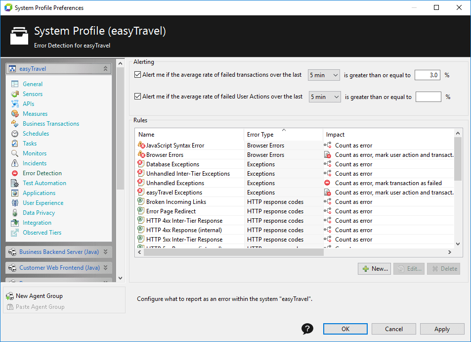 System Profile - Error Detection