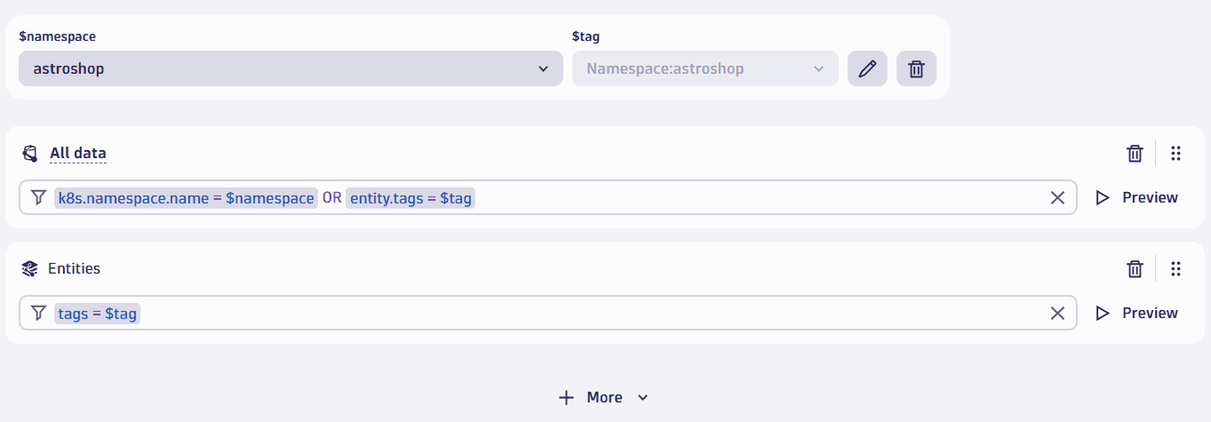Example 6: Auto-tagging based on Kubernetes namespace or cluster