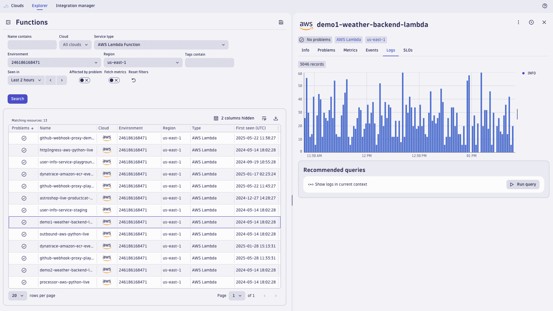 Example free telemetry access in apps: Clouds