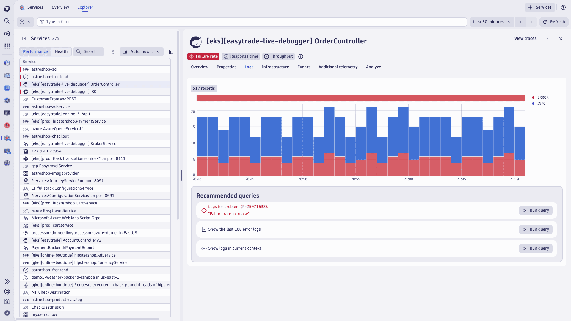 Example free telemetry access in apps: Services
